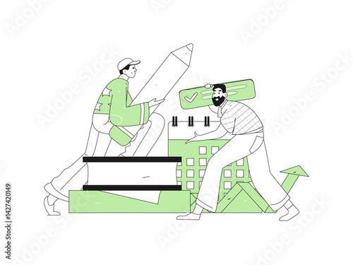 Education and learning people flat vector concept hand drawn illustration
