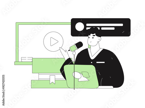 Education and learning people flat vector concept hand drawn illustration
