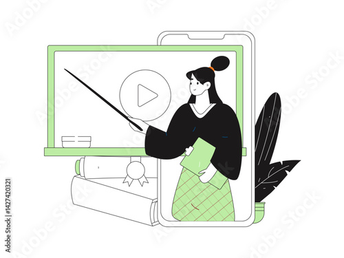 Education and learning people flat vector concept hand drawn illustration
