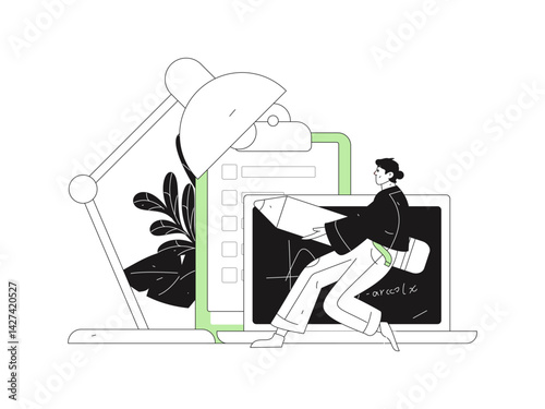 Education and learning people flat vector concept hand drawn illustration
