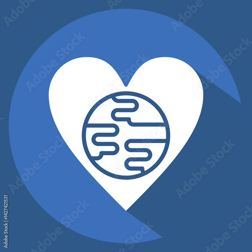 Icon World Love. related to World Peace symbol. long shadow style. design editable