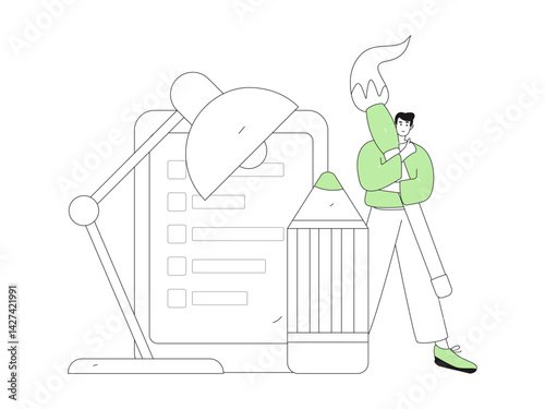 Education and learning people flat vector concept hand drawn illustration
