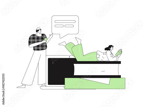 Education and learning people flat vector concept hand drawn illustration
