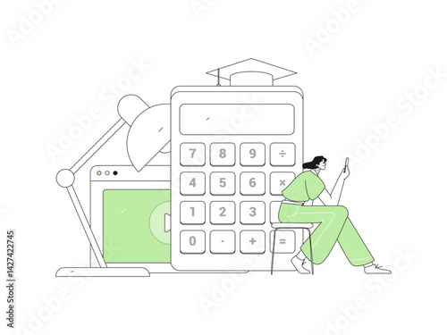 Education and learning people flat vector concept hand drawn illustration
