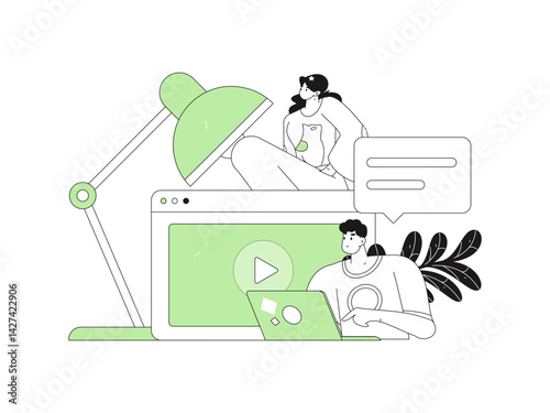 Education and learning people flat vector concept hand drawn illustration
