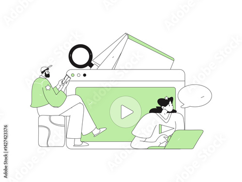 Education and learning people flat vector concept hand drawn illustration

