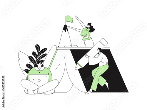 Education and learning people flat vector concept hand drawn illustration
