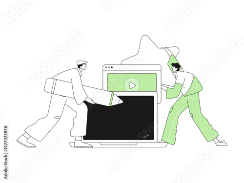Education and learning people flat vector concept hand drawn illustration

