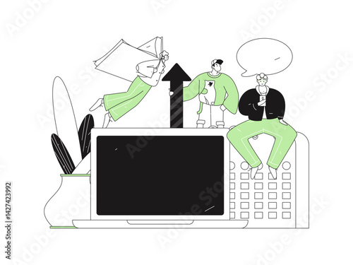 Education and learning people flat vector concept hand drawn illustration
