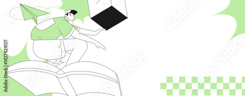 Education and learning people flat vector concept hand drawn illustration
