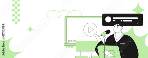 Education and learning people flat vector concept hand drawn illustration
