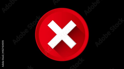 Cross mark icon. Cancel symbol. Motion graphics 4k