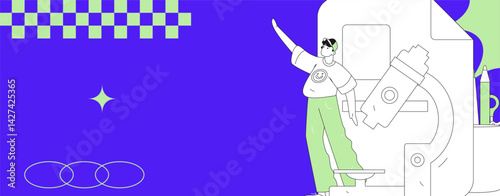 Education and learning people flat vector concept hand drawn illustration
