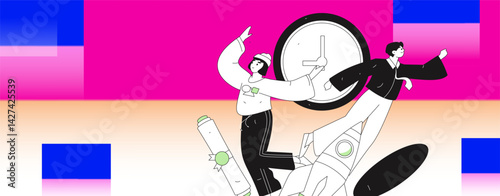 Education and learning people flat vector concept hand drawn illustration
