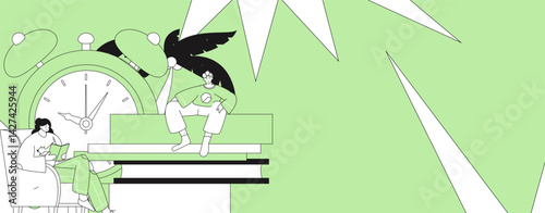 Education and learning people flat vector concept hand drawn illustration
