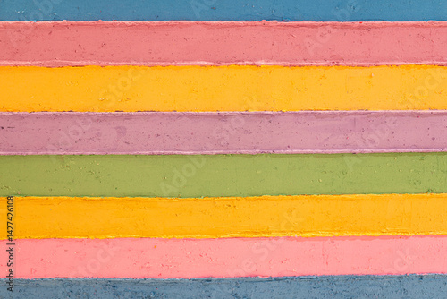 Obraz na płótnie Colorful Stripes in Oil paint color Style. Grunge Fashion Texture. Canvas, Fabric Background. Colorful Minimalist Wall. w salonie