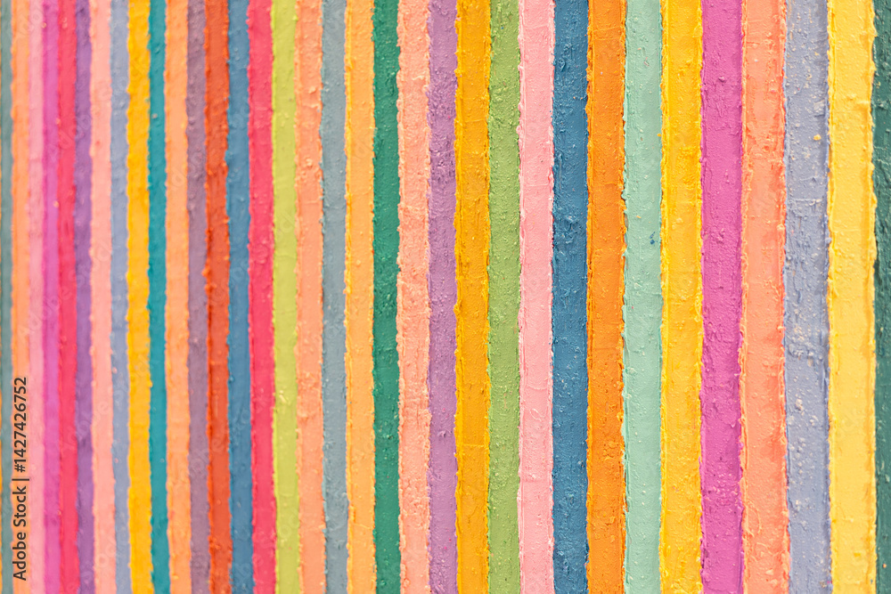Colorful Stripes in Oil paint color Style. Grunge Fashion Texture. Canvas, Fabric Background. Colorful Minimalist Wall.