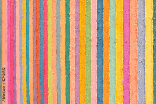 Obraz na płótnie Colorful Stripes in Oil paint color Style. Grunge Fashion Texture. Canvas, Fabric Background. Colorful Minimalist Wall. w salonie