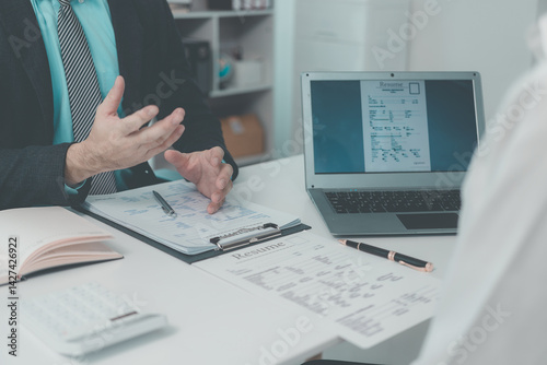 Obraz na płótnie Apply for jobs, contracts and employment in business Send resumes to recruiters to review the profile of the job application before filling out the resume in the job application form to apply for a jo w salonie