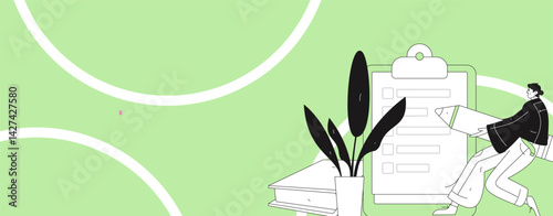 Education and learning people flat vector concept hand drawn illustration
