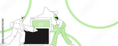 Education and learning people flat vector concept hand drawn illustration
