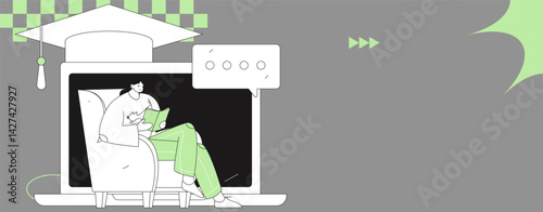 Education and learning people flat vector concept hand drawn illustration

