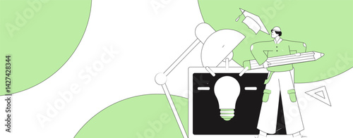Education and learning people flat vector concept hand drawn illustration

