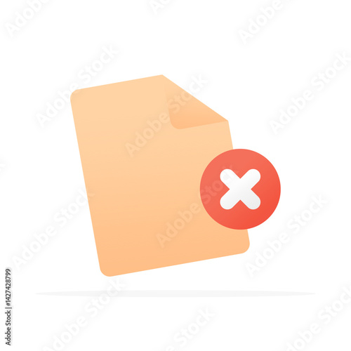 delete document icon, colored flat vector. modern and minimalist design.