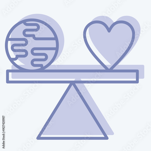 Icon Level. related to World Peace symbol. two tone style. design editable