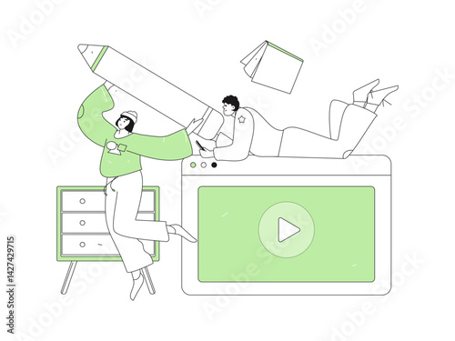 Education and learning people flat vector concept hand drawn illustration
