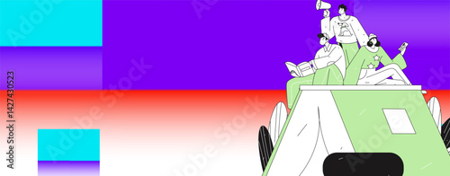 Education and learning people flat vector concept hand drawn illustration
