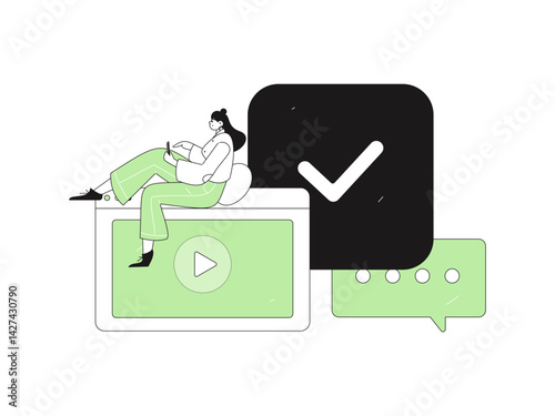 Education and learning people flat vector concept hand drawn illustration
