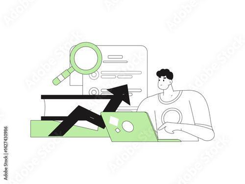 Education and learning people flat vector concept hand drawn illustration
