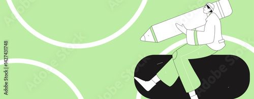 Education and learning people flat vector concept hand drawn illustration
