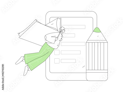 Education and learning people flat vector concept hand drawn illustration
