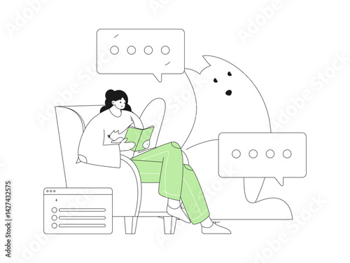 Education and learning people flat vector concept hand drawn illustration
