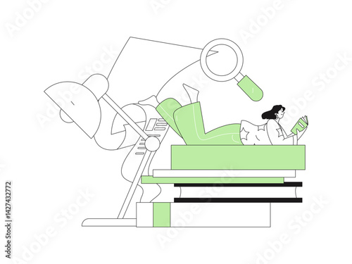 Education and learning people flat vector concept hand drawn illustration
