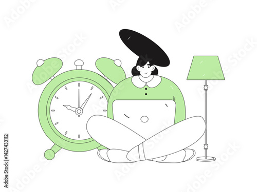 Education and learning people flat vector concept hand drawn illustration
