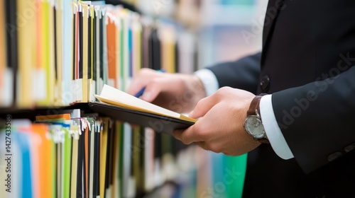 Businessman using a computer to Cloud service to document management and digi...
