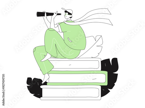 Education and learning people flat vector concept hand drawn illustration
