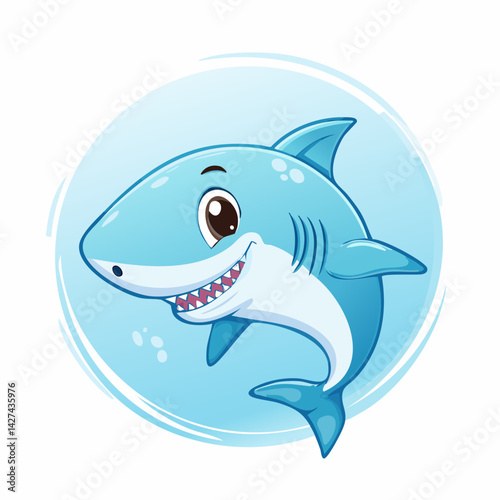 Cute Kawaii Shark – Adorable Cartoon Ocean Animal Illustration
