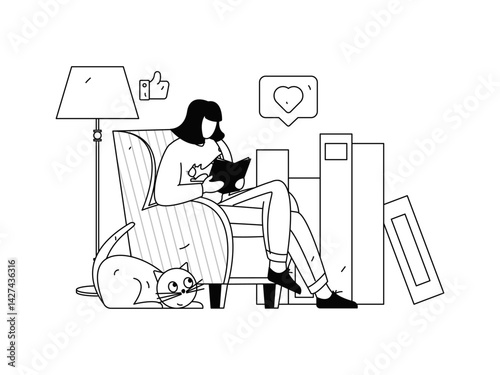 Education and learning people flat vector concept hand drawn illustration
