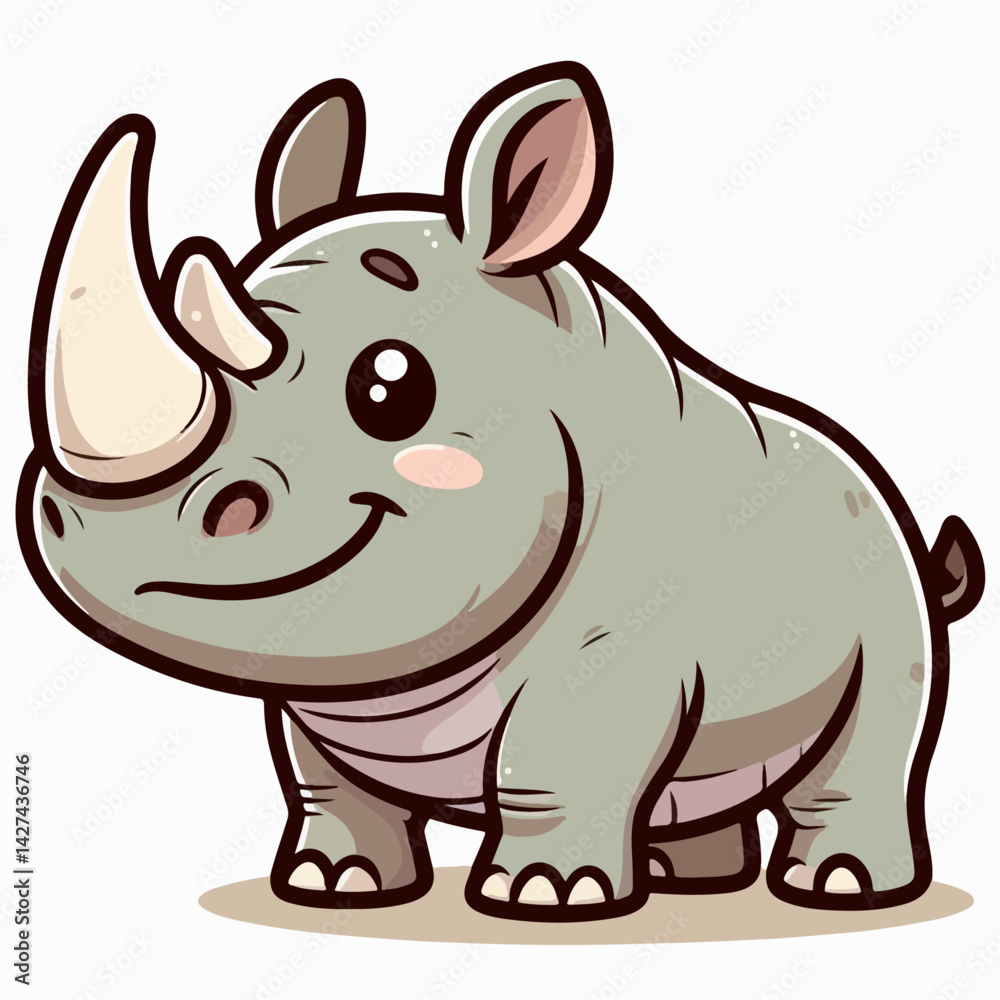 Naklejka premium rhinoceros vector illustration
