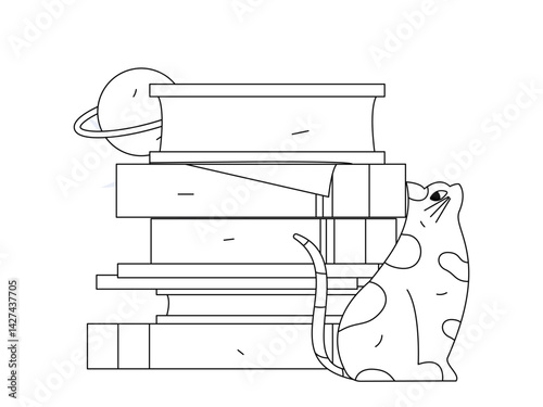 Education and learning people flat vector concept hand drawn illustration
