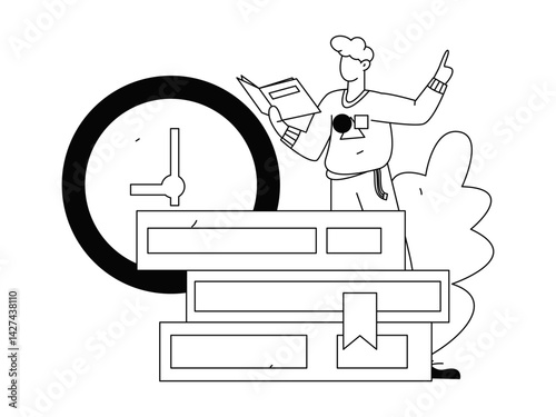 Education and learning people flat vector concept hand drawn illustration
