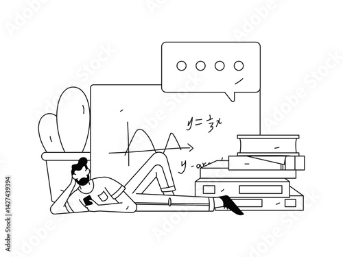 Education and learning people flat vector concept hand drawn illustration
