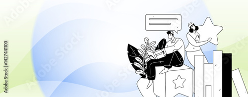 Education and learning people flat vector concept hand drawn illustration
