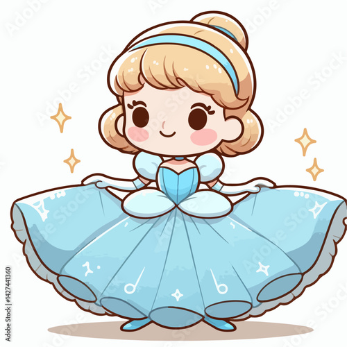 cinderella cartoon vector illustration