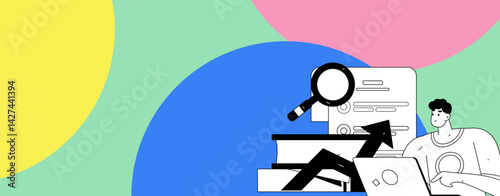 Education and learning people flat vector concept hand drawn illustration
