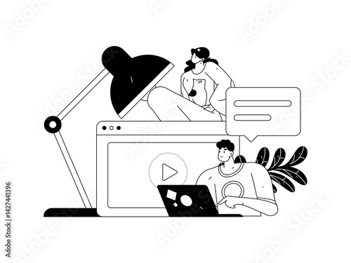 Education and learning people flat vector concept hand drawn illustration
